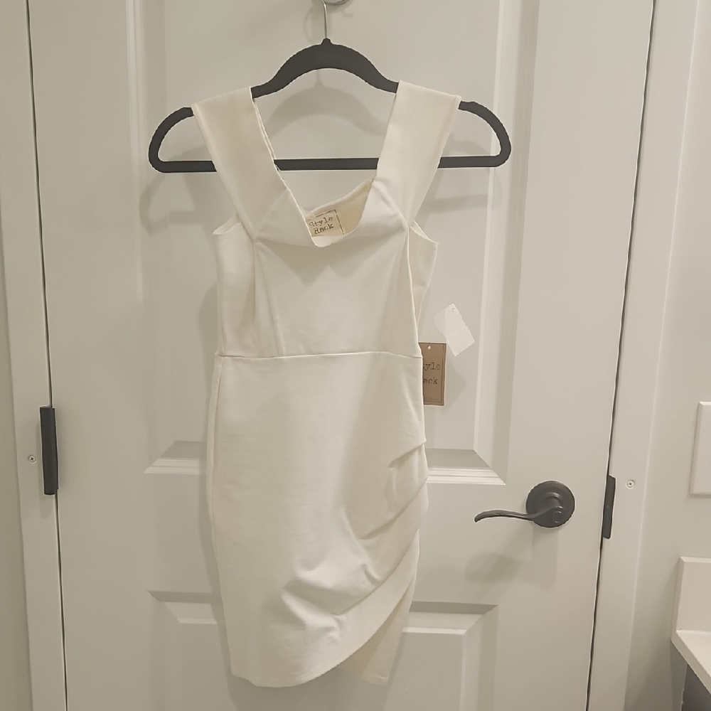 Style Rack White Fitted Dress - Perfect For Bachelorette Party Or Wedding Event